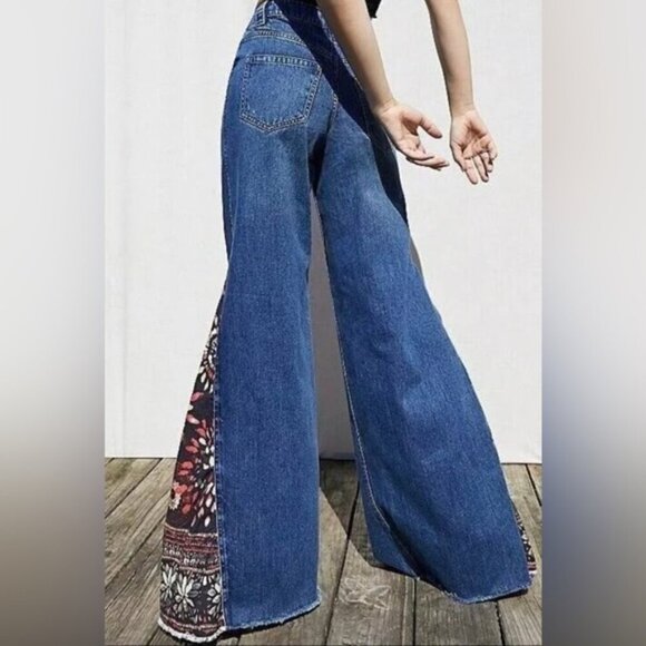 Free People Sahara Extreme Wide Leg Jeans Size 27 We The Free - Picture 2 of 13